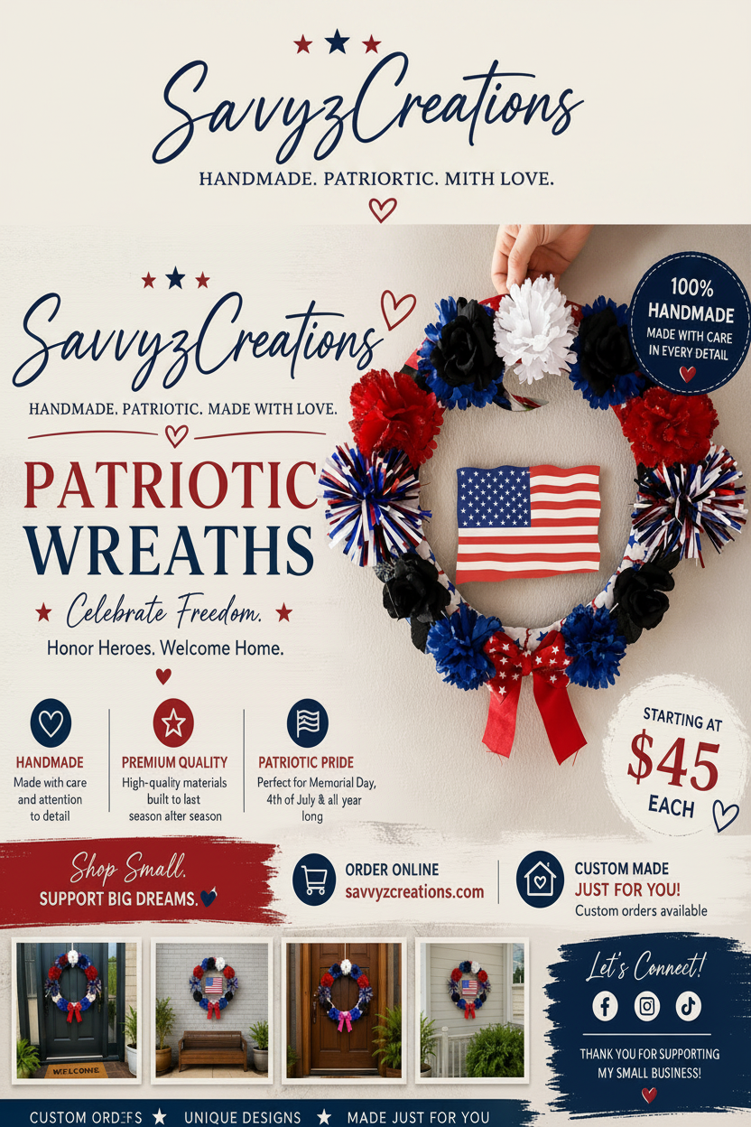 Patriotic Wreaths Portrait Crop